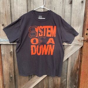 Men's Graphic Tee - Black with Orange Print-
Authentic